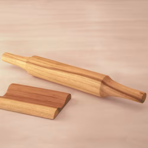 Teak Wood Belan With Stand Set