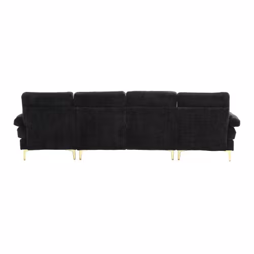 GOMYWAY Sectional Couches For Living Room Modular Sofa With Double Chaise U- Shaped Sofa Set With Chenille Fabric For Home Furniture