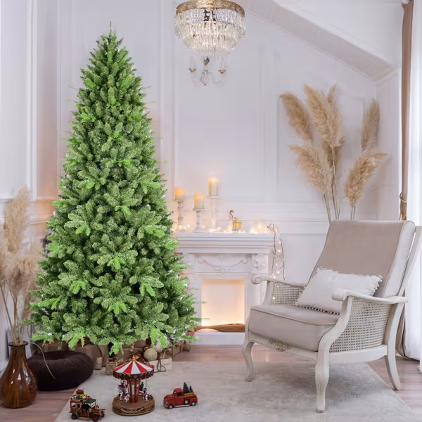 Artificial 6ft Green Christmas Tree With 1168 PE PVC Mixed Branch Tips, Hinged Premium & Foldable Base For Indoor Holiday Decorating
