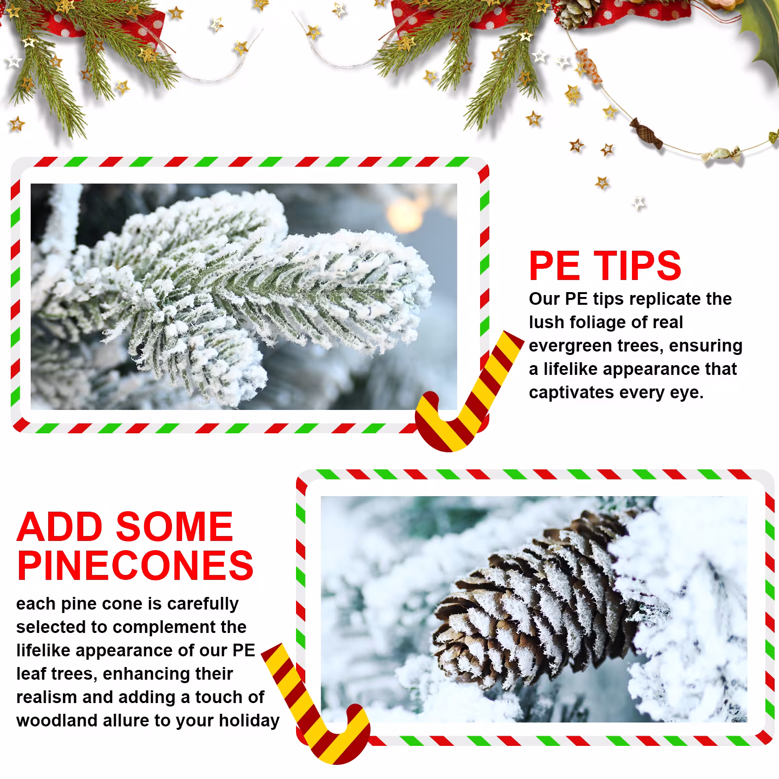2,3,4,5,6ft PE PVC Decorated Flocking Basin Tree Artificial Christmas Tree