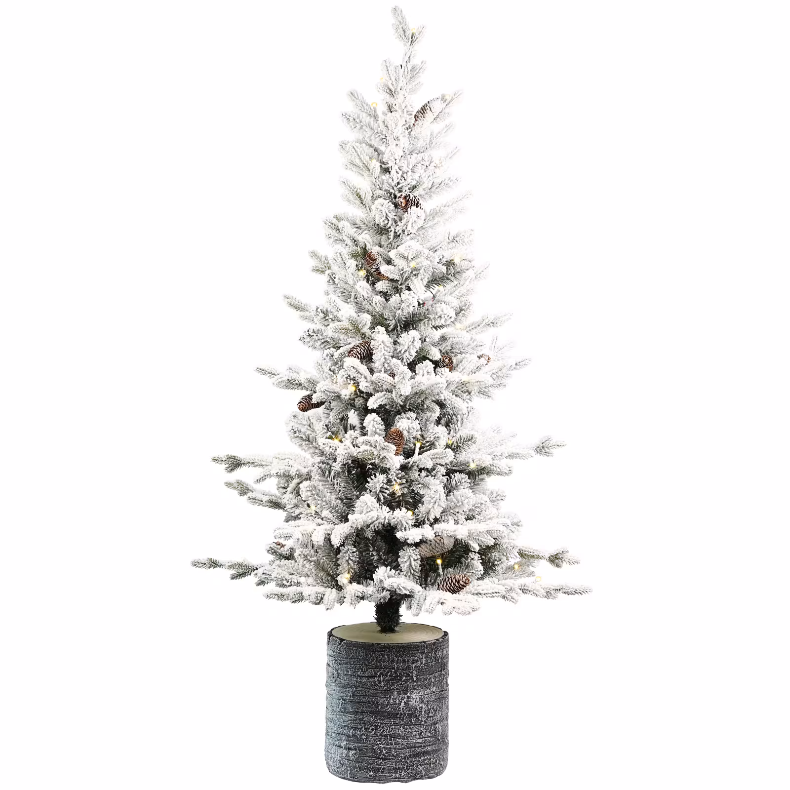 2,3,4,5,6ft PE PVC Decorated Flocking Basin Tree Artificial Christmas Tree