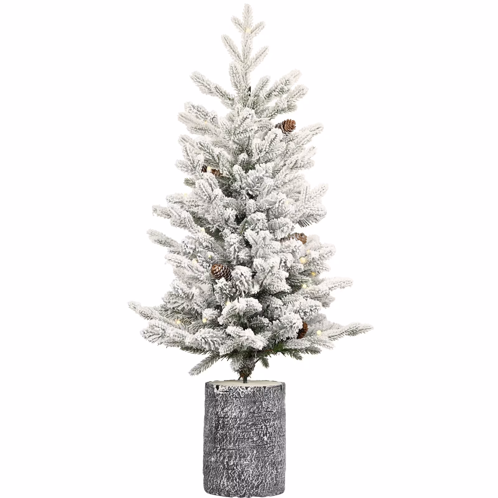 2,3,4,5,6ft PE PVC Decorated Flocking Basin Tree Artificial Christmas Tree