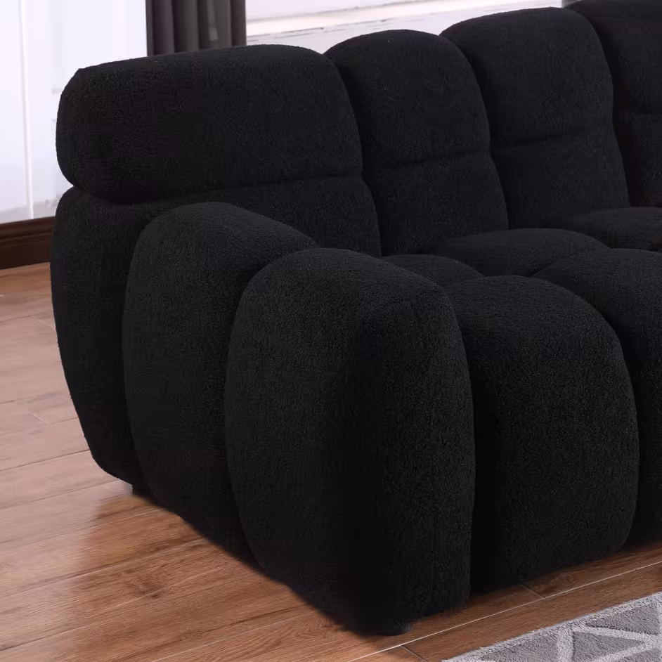 64.96 Length ,35.83inch Deepth ,human Body Structure For USA People, Marshmallow Sofa,boucle Sofa ,2 Seater, BEIGE BOUCLE