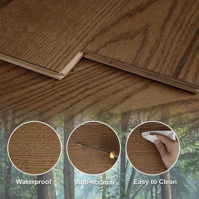 Brown 0.59 In. T X 47.64 In. L X 6.5 In. W Tongue And Groove Engineered Hardwood Flooring,10-Pack--Prohibited From Being Sold On Wayfair And Amazon Platforms