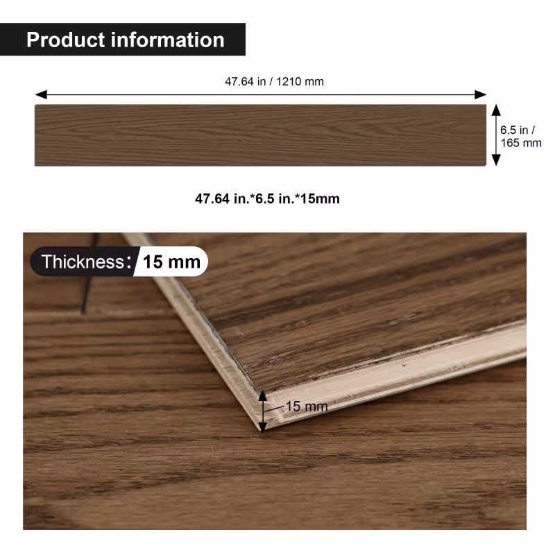Brown 0.59 In. T X 47.64 In. L X 6.5 In. W Tongue And Groove Engineered Hardwood Flooring,10-Pack--Prohibited From Being Sold On Wayfair And Amazon Platforms