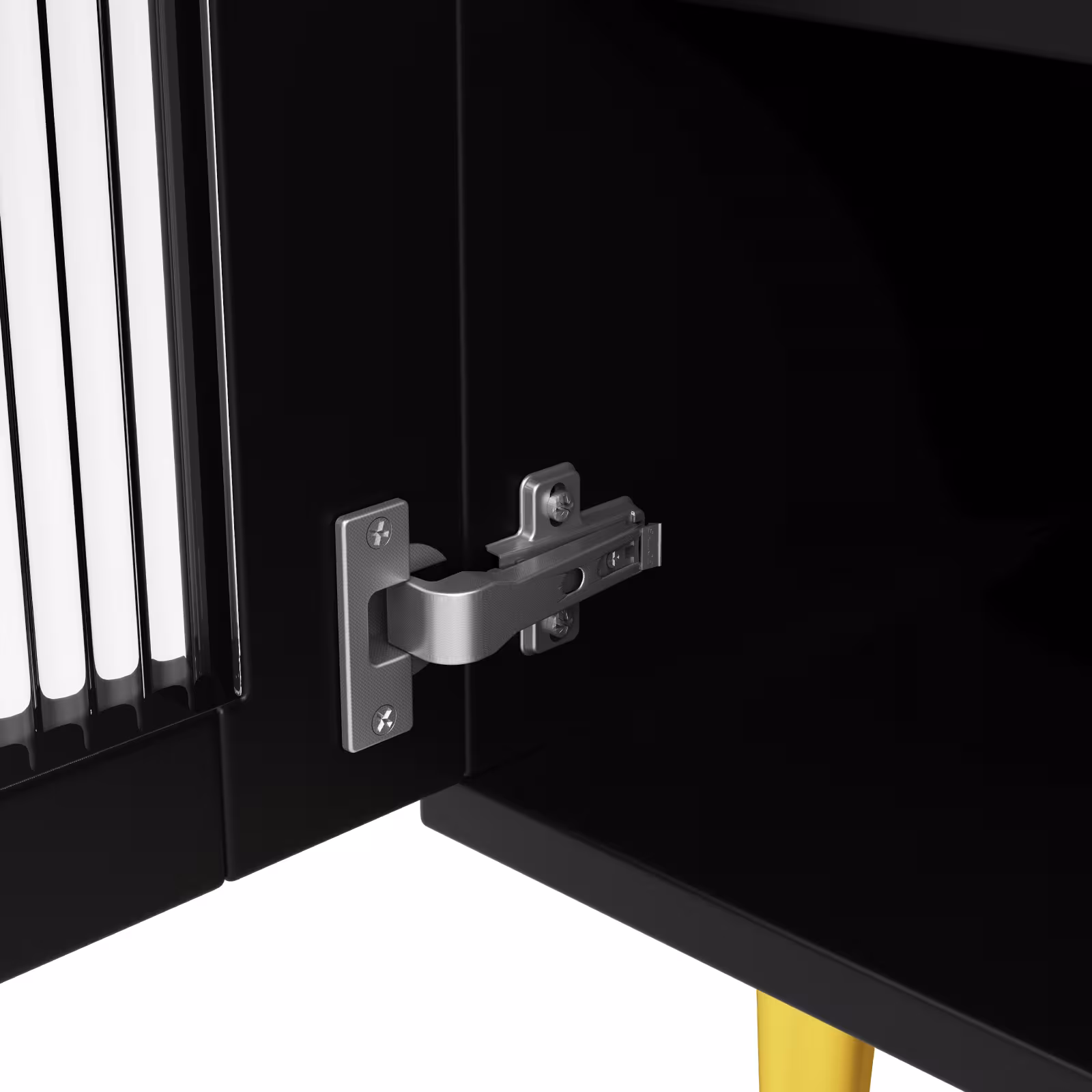 Multi-purpose Storage Cabinet145 X 39 X 171 Cm, Modern Design, With Changhong Glass Door, Wine Glass Holder, Multi-layered Storage Space, Black With Gold Decoration, Suitable For Home And Restaurant