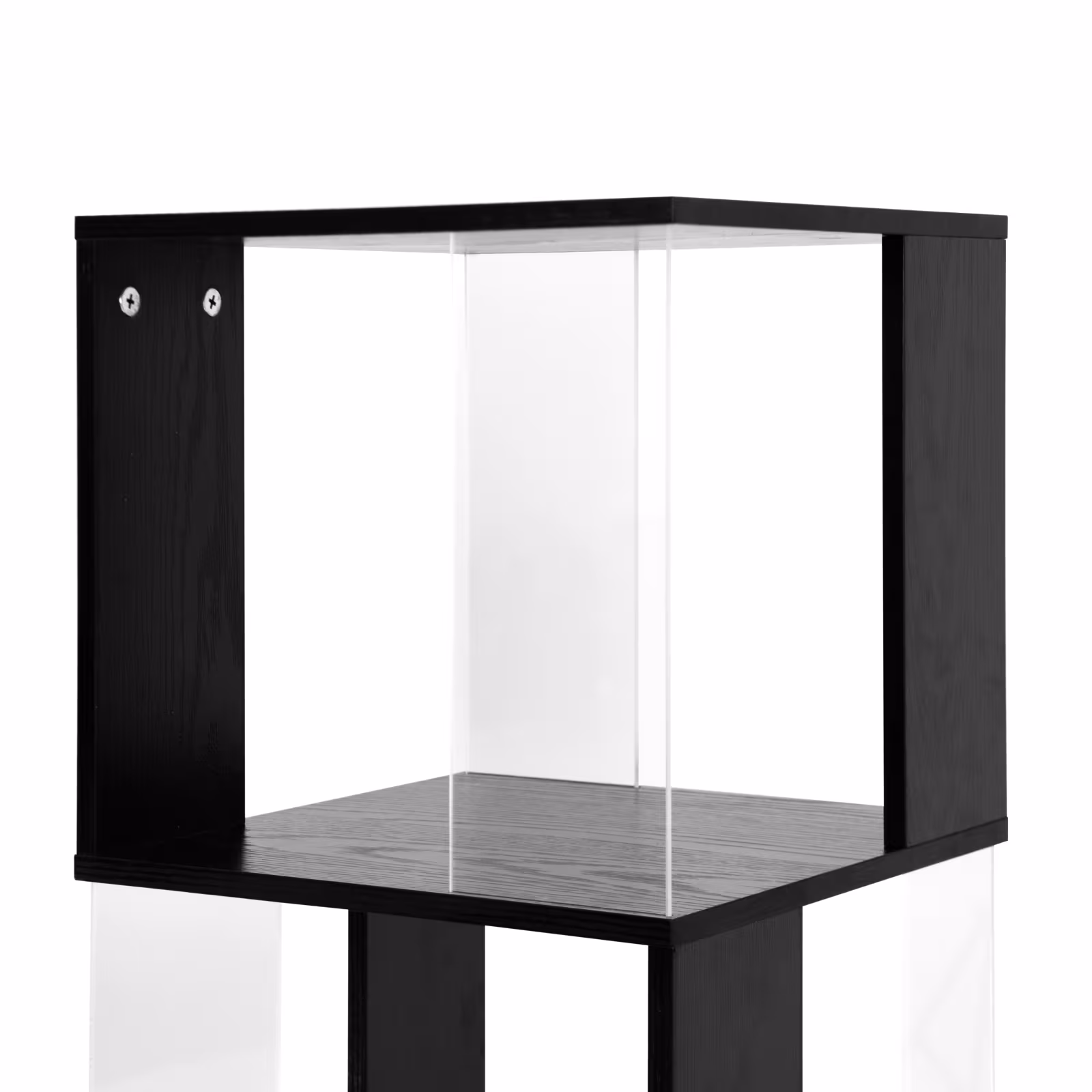 360 Rotating Bookshelf With Acrylic Plate, 5-Tier Tall, Floor Rack Simple Bookcase, Modern Display Shelf For Living Room Home Office Bedroom