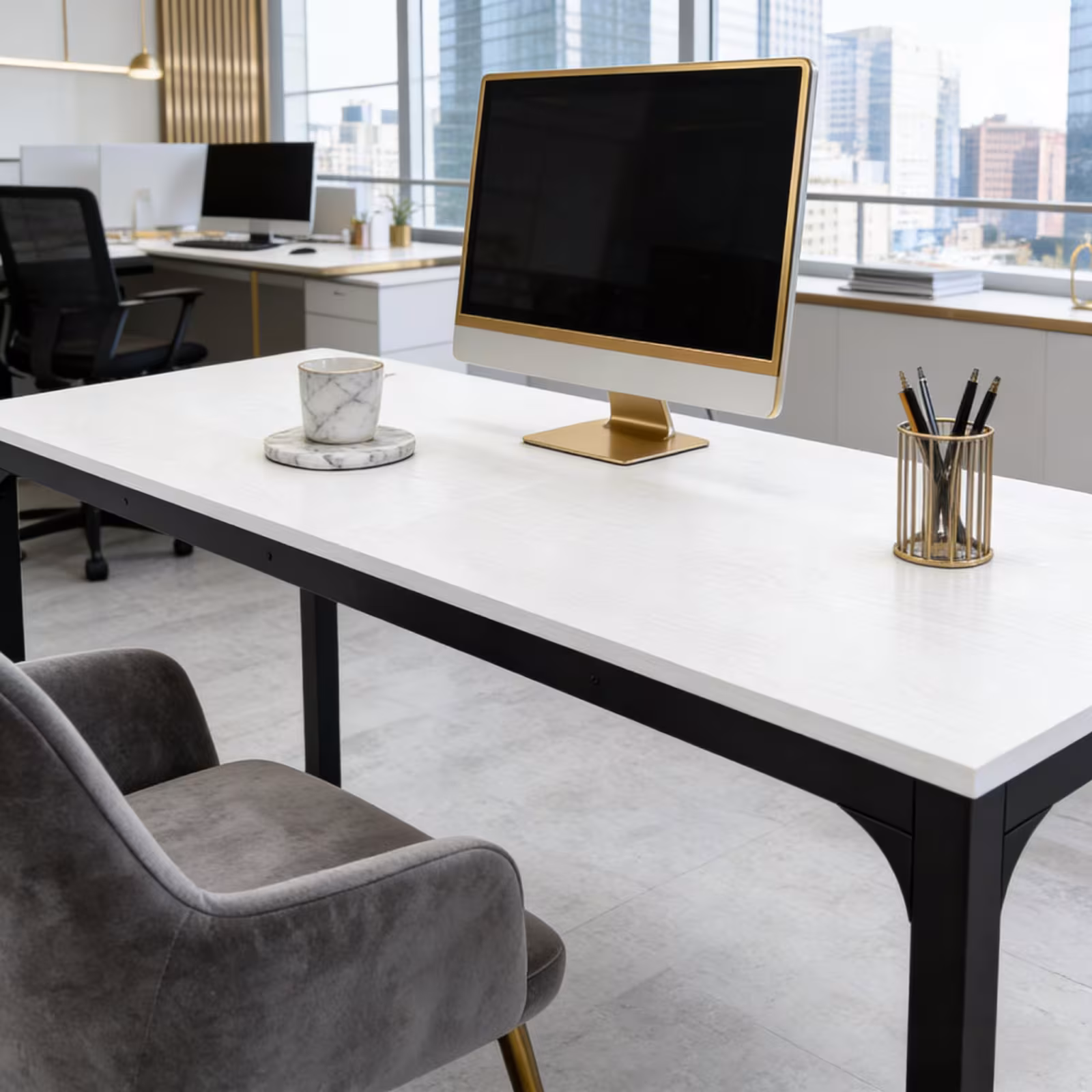 Modern Computer Desk,Rectangle Workspace Desk,Executive Desk