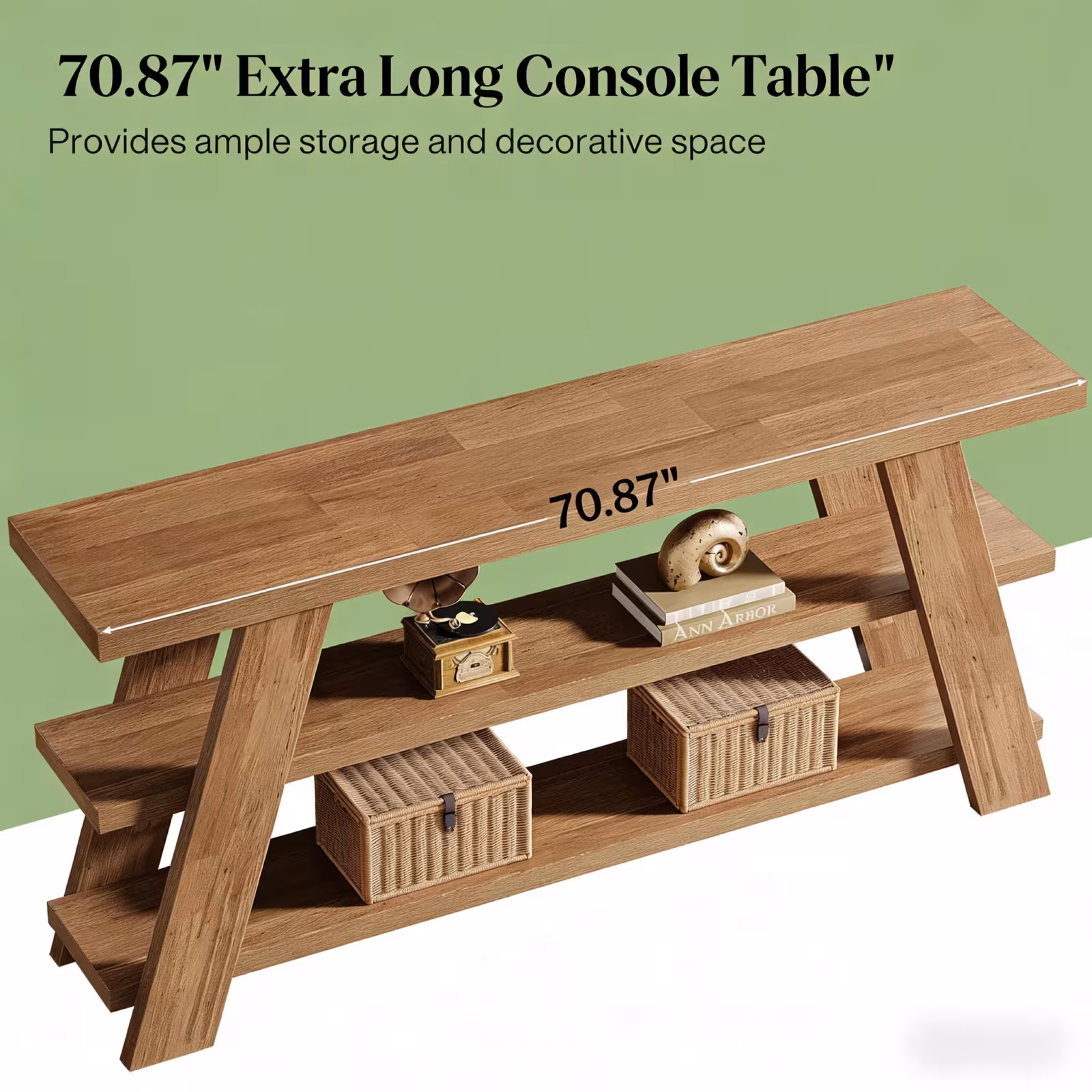 Slim Storage Side Table,3-Tier Console Table,Sofa Table