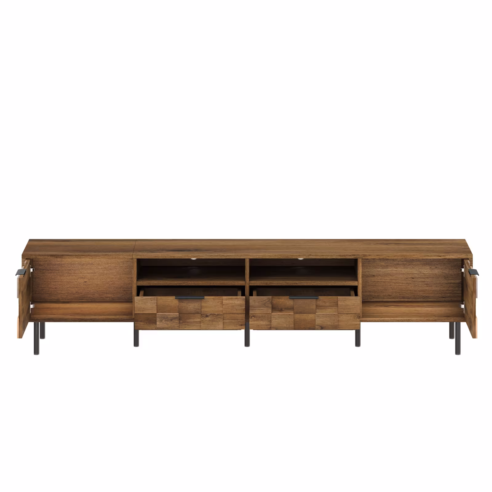 Mid Century TV Stand With 2 Drawers, Media Console Table For TVs Up To 85'', Entertainment Center With Storage For Living Room, Bedroom, Home Theatre