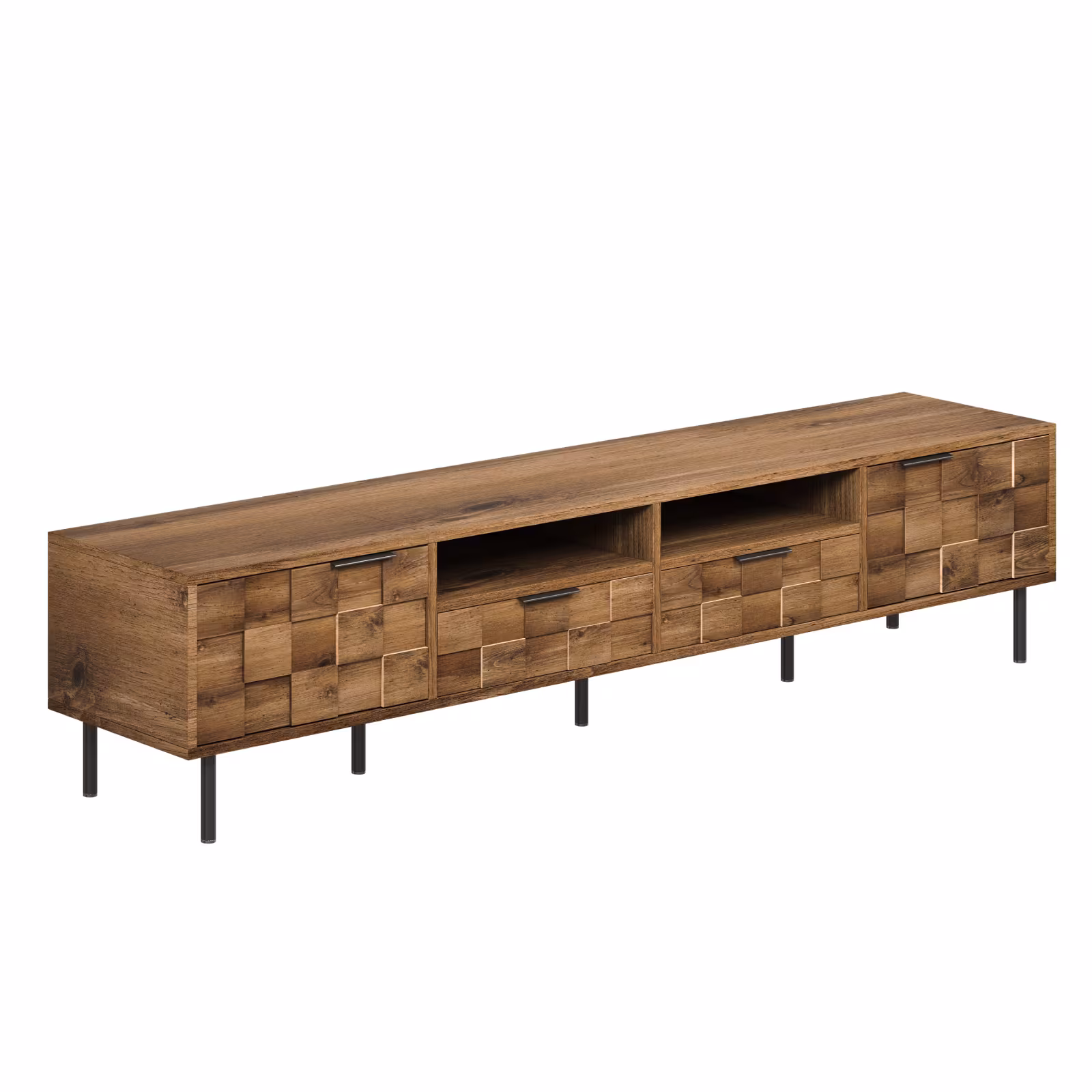 Mid Century TV Stand With 2 Drawers, Media Console Table For TVs Up To 85'', Entertainment Center With Storage For Living Room, Bedroom, Home Theatre