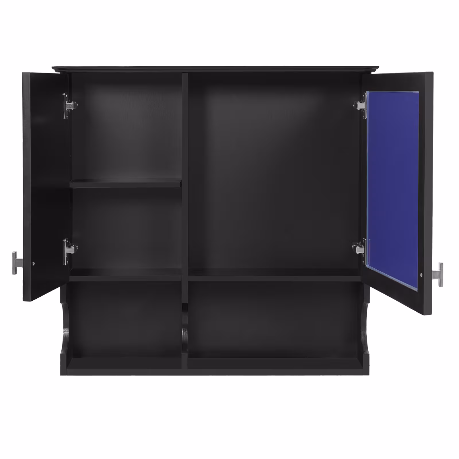 30 Inch Mirror Medicine Cabinet With Open Shelves, Wall Mounted Home Storage With Doors & Mirror, Adjustable Shelf, Bathroom Storage Cabinet Over Toilet