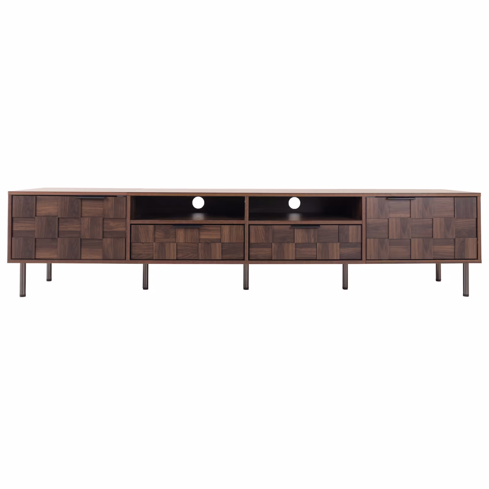 Mid Century TV Stand With 2 Drawers, Media Console Table For TVs Up To 85'', Entertainment Center With Storage For Living Room, Bedroom, Home Theatre