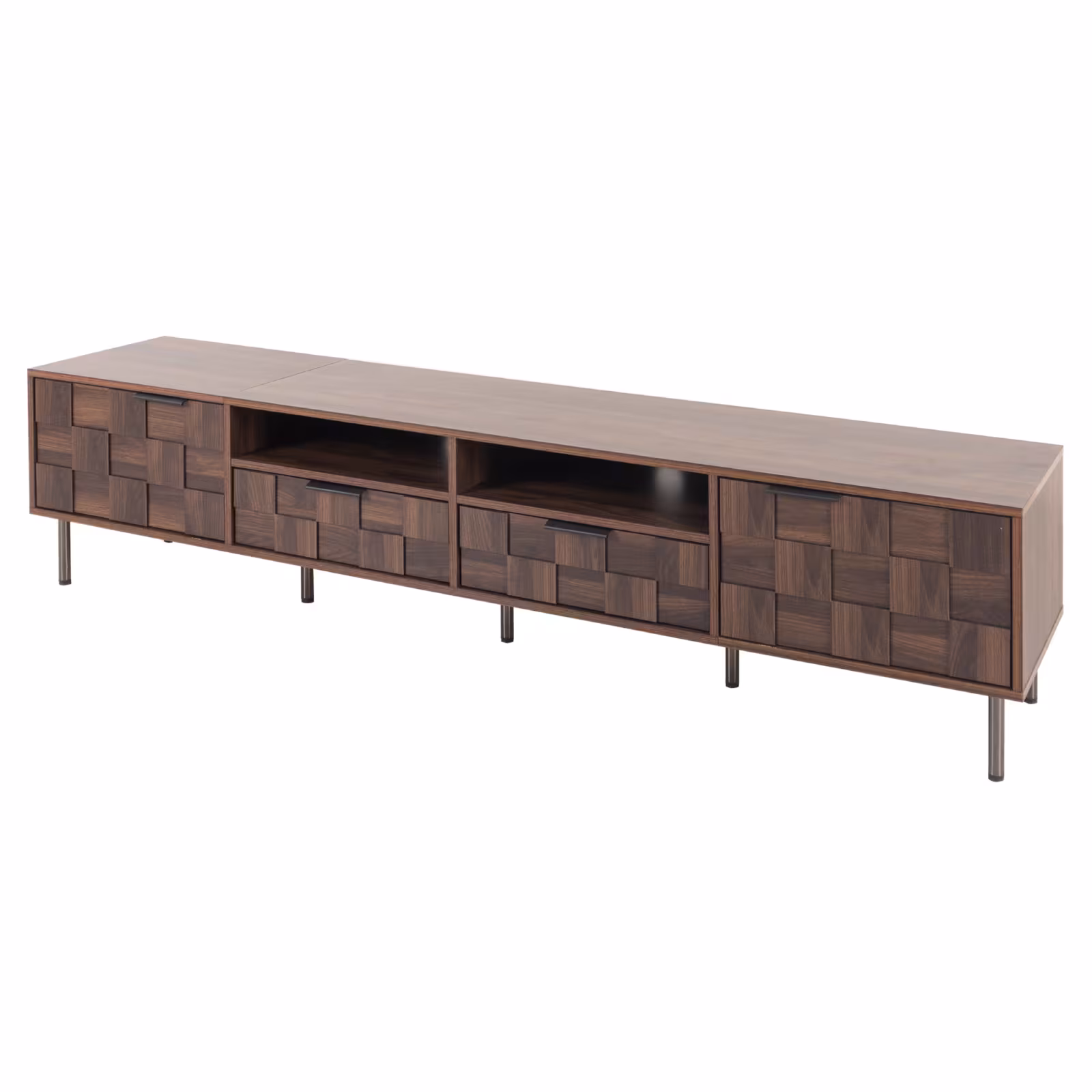 Mid Century TV Stand With 2 Drawers, Media Console Table For TVs Up To 85'', Entertainment Center With Storage For Living Room, Bedroom, Home Theatre