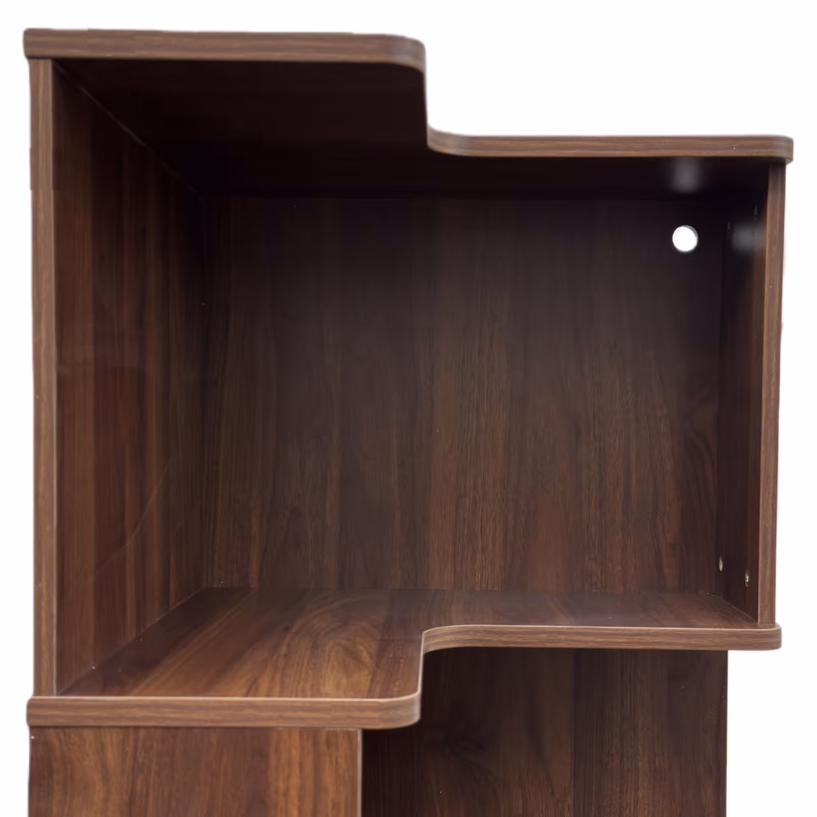 Corner BookShelf With Drawers,4-Tier Corner Bookshelf Bookcase With Baffle, Freestanding L Shaped Display Shelf Stand With Led Lights For Home Office, Living Room, Bedroom, Kitchen