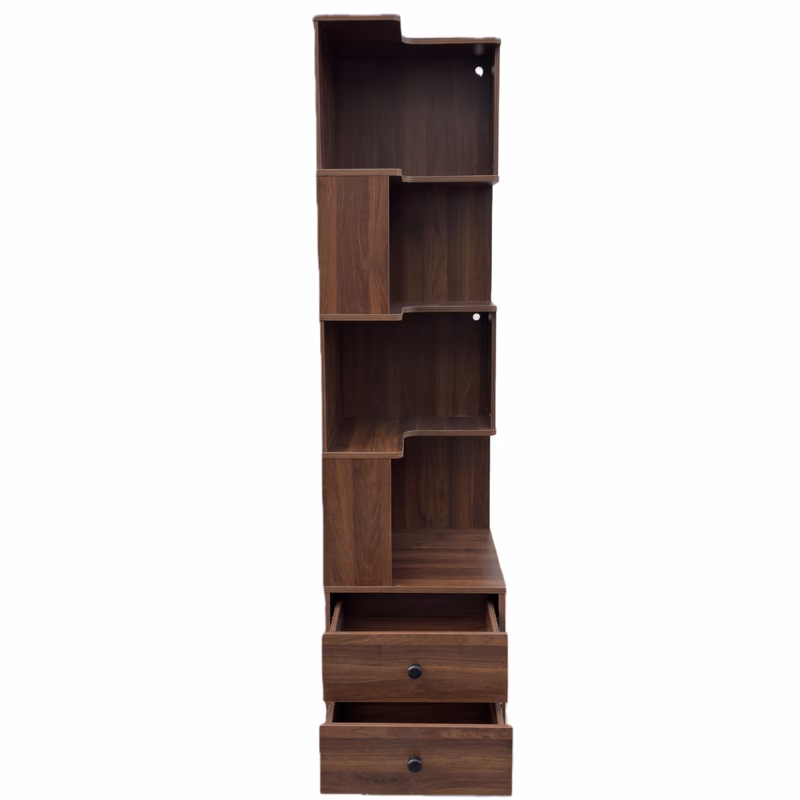 Corner BookShelf With Drawers,4-Tier Corner Bookshelf Bookcase With Baffle, Freestanding L Shaped Display Shelf Stand With Led Lights For Home Office, Living Room, Bedroom, Kitchen