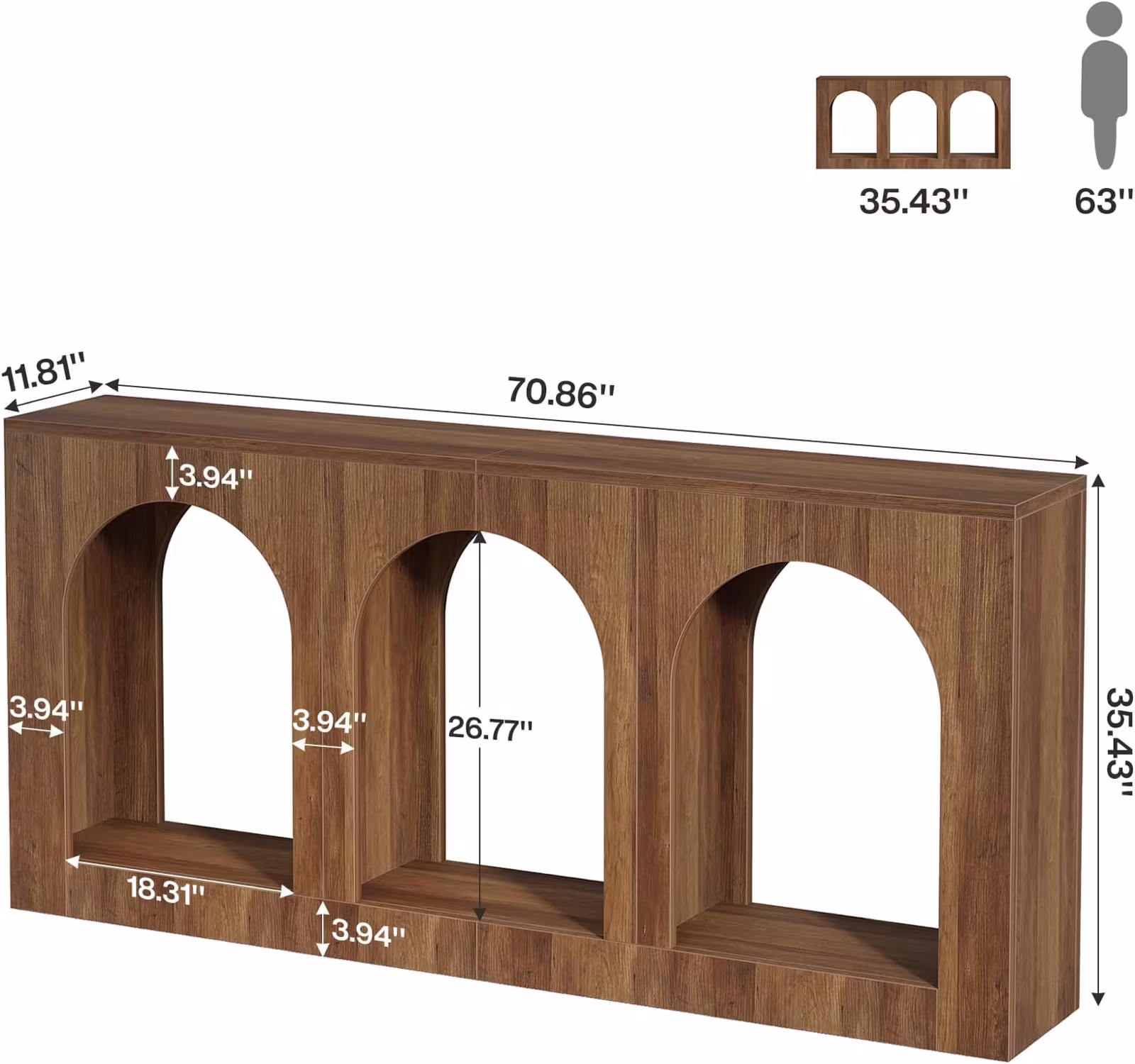 Classic Design Side Table,Arched Entryway Table,Console Table Only Table