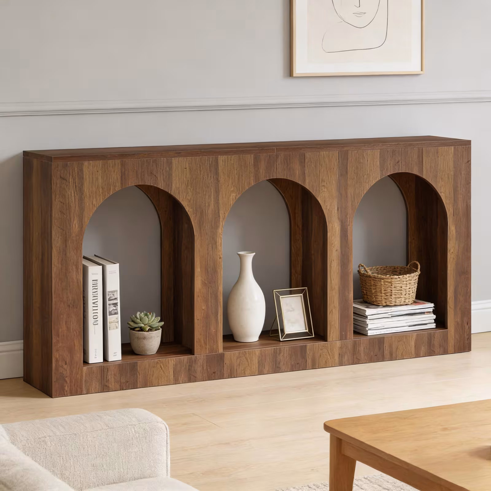 Classic Design Side Table,Arched Entryway Table,Console Table Only Table