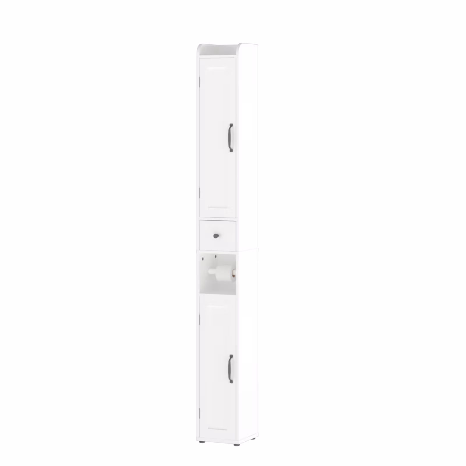 67.51 Tall Bathroom Storage Cabinet With Adjustable Shelves,Slim 2 Doors Freestanding Cabinet With Anti-Tip, Open Compartments, For Home, Small Spaces, Bathroom,Kitchen, Living Room, White