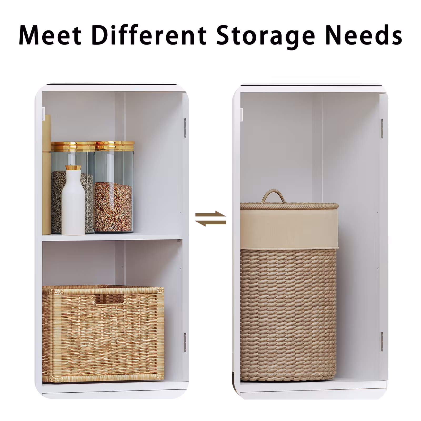 67 Tall Bathroom Cabinet, Storage Cabinet With 2 Doors & 1 Drawer, Narrow Bathroom Storage Cabinets With Adjustable Shelves, Bathroom Floor Organizer For Living Room, Entryway, Home Office, White