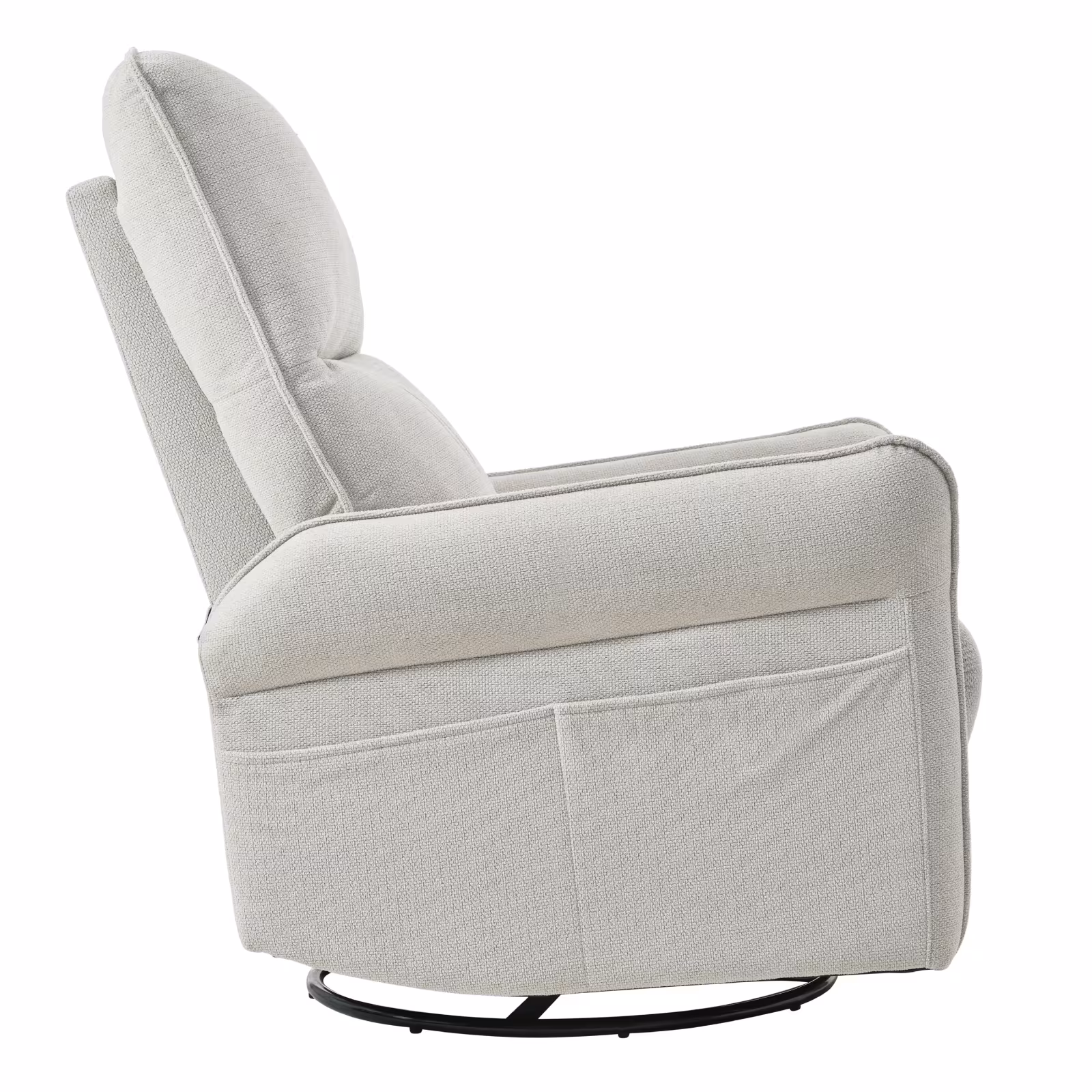 360 Swivel Rocker Recliner Chair,Swivel Nursery Rocking Chair WPull Ring,Glider Chair,Modern Rocking Swivel Recliner Chair For Bedroom,Living Room Chair Home Theater Seating Fabric Gray-360Swivel