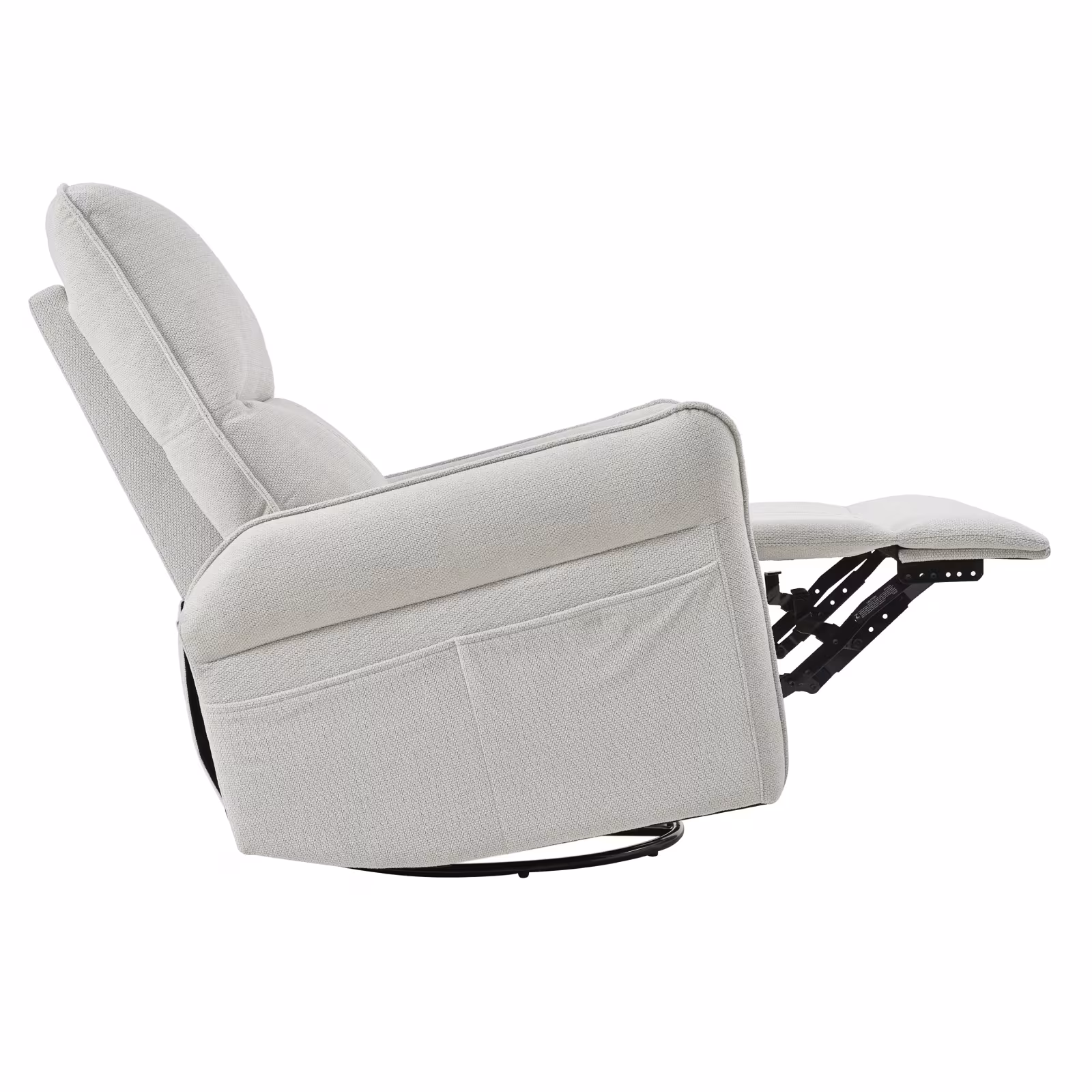360 Swivel Rocker Recliner Chair,Swivel Nursery Rocking Chair WPull Ring,Glider Chair,Modern Rocking Swivel Recliner Chair For Bedroom,Living Room Chair Home Theater Seating Fabric Gray-360Swivel