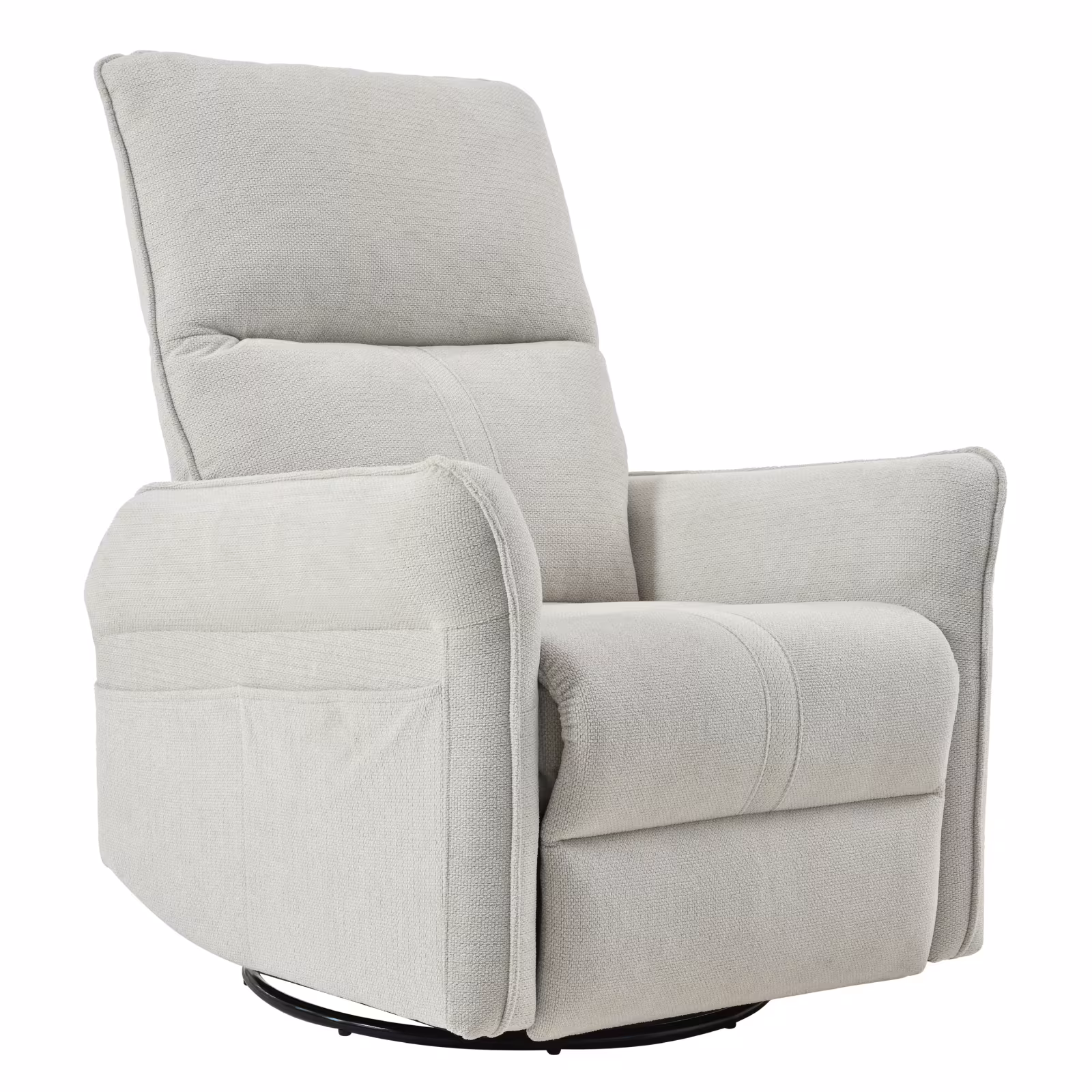 360 Swivel Rocker Recliner Chair,Swivel Nursery Rocking Chair WPull Ring,Glider Chair,Modern Rocking Swivel Recliner Chair For Bedroom,Living Room Chair Home Theater Seating Fabric Gray-360Swivel