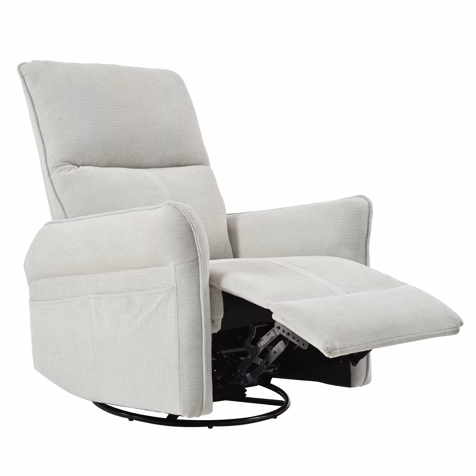 360 Swivel Rocker Recliner Chair,Swivel Nursery Rocking Chair WPull Ring,Glider Chair,Modern Rocking Swivel Recliner Chair For Bedroom,Living Room Chair Home Theater Seating Fabric Gray-360Swivel