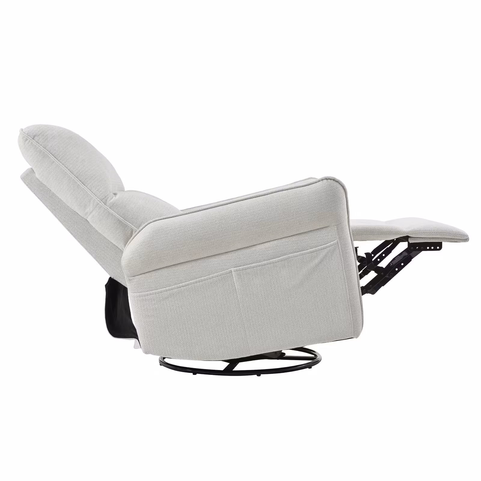 360 Swivel Rocker Recliner Chair,Swivel Nursery Rocking Chair WPull Ring,Glider Chair,Modern Rocking Swivel Recliner Chair For Bedroom,Living Room Chair Home Theater Seating Fabric Gray-360Swivel