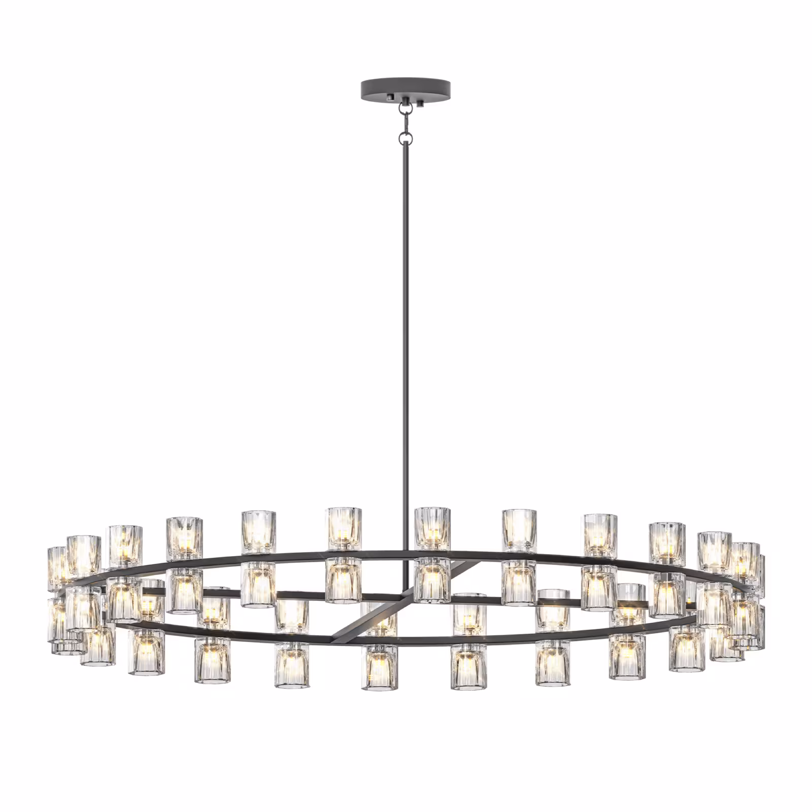L005030-D48-P48B W1340P31077948 Inches Luxury Chandeliers Crystal Living Room Decorative Lights Simple Modern Dining Room LED Lighting,for Home Decor Bulbs Included Black