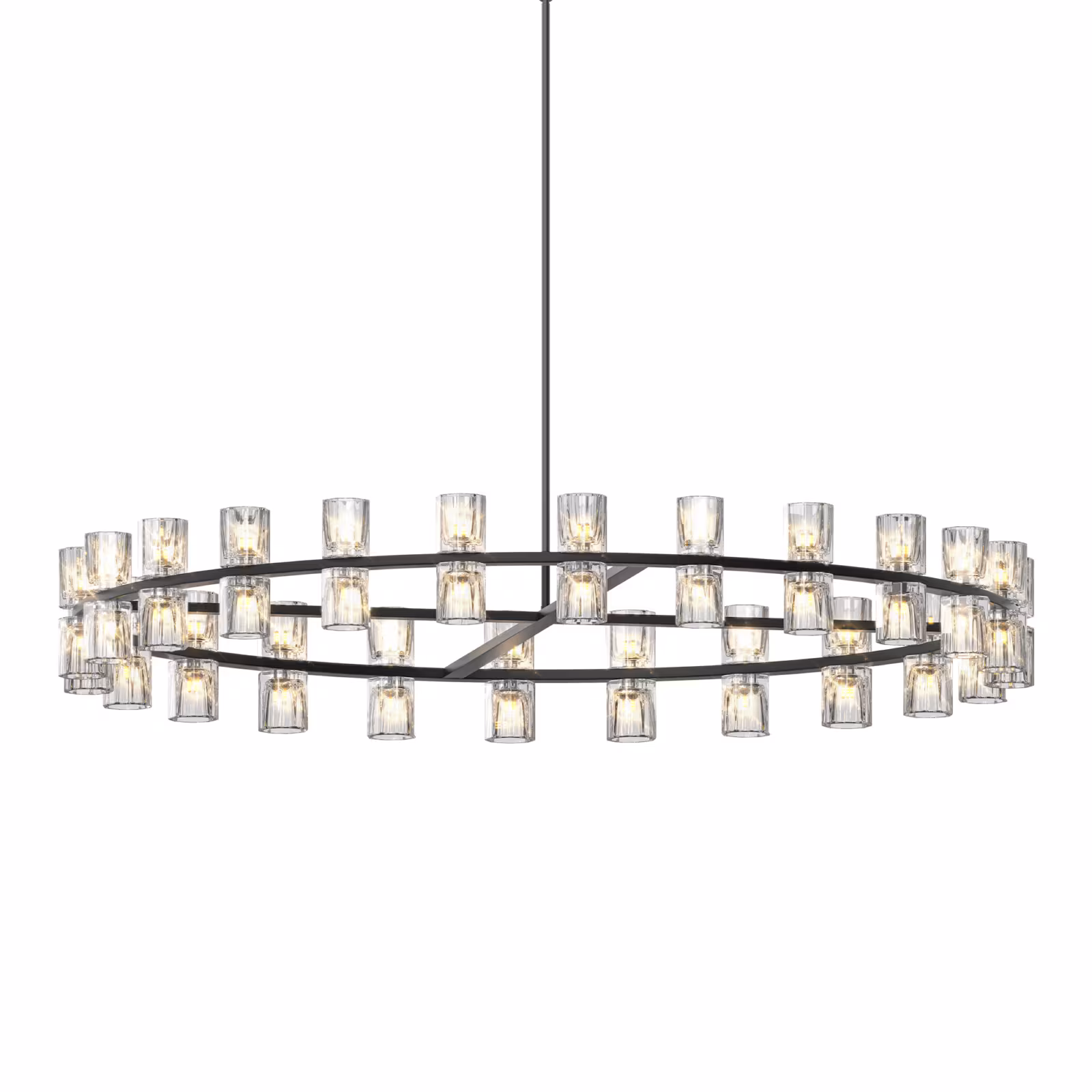 L005030-D48-P48B W1340P31077948 Inches Luxury Chandeliers Crystal Living Room Decorative Lights Simple Modern Dining Room LED Lighting,for Home Decor Bulbs Included Black