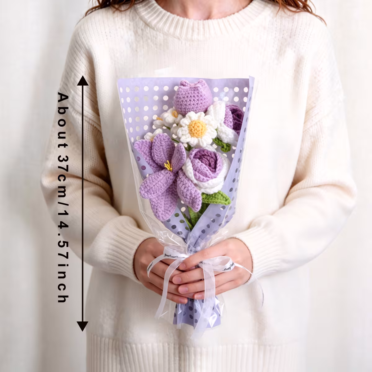 Handmade Crochet Flower Bouquet For Birthday,wedding,party Gift