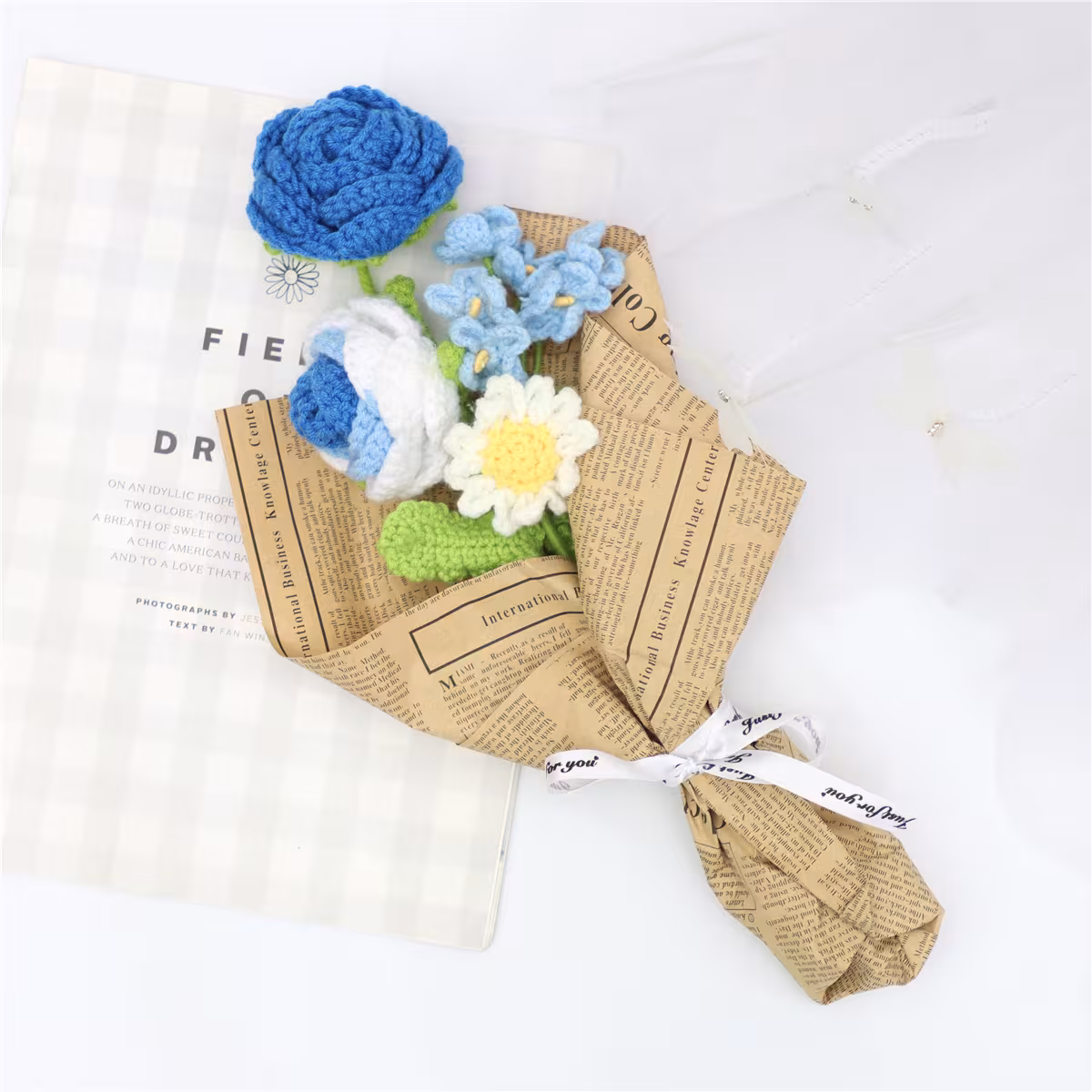 Handmade Crochet Flower Bouquet For Birthday,wedding,party Gift