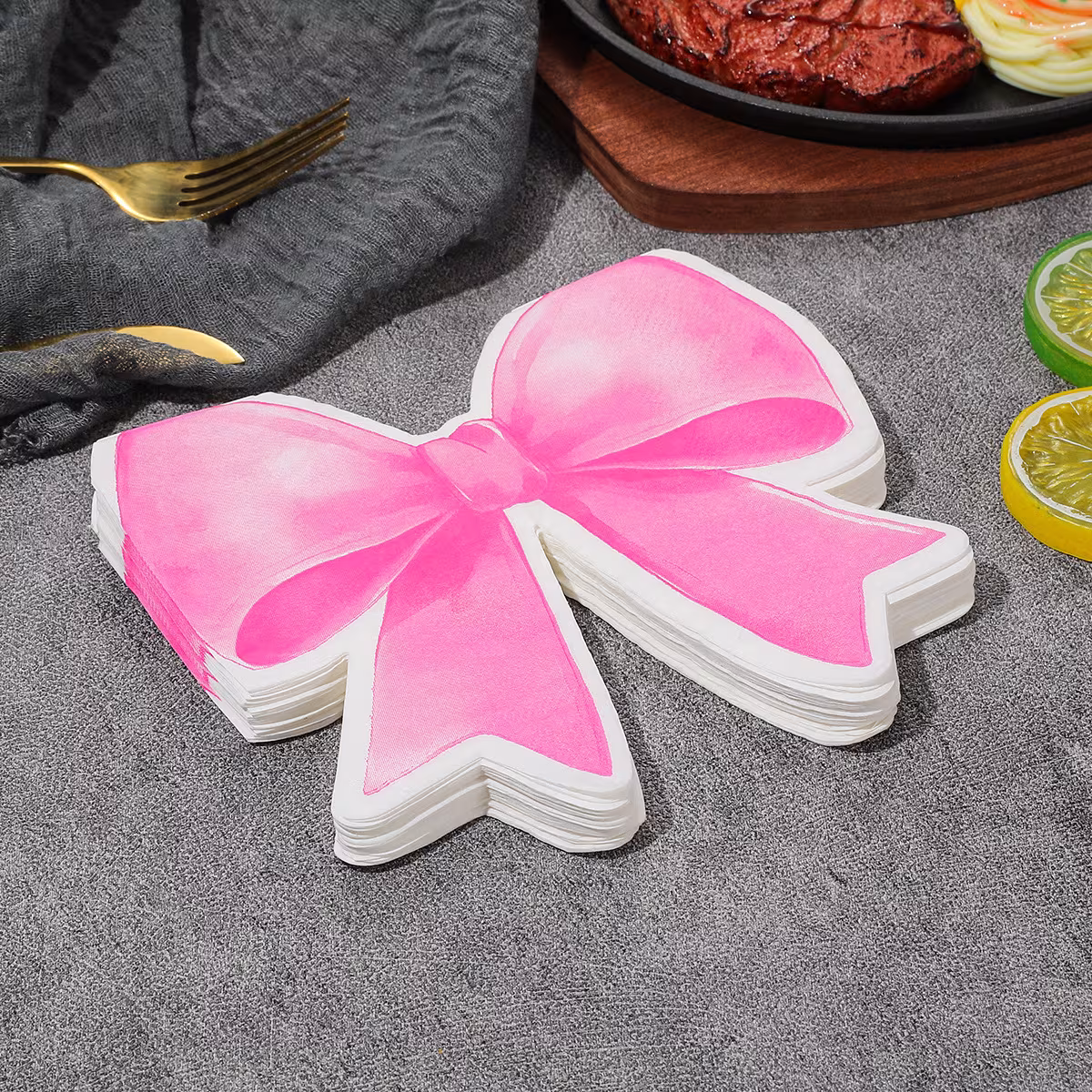 Bow-Shaped Special-Shaped Printed Napkins Party Napkins Home Hotel Party Disposable Napkins Customization