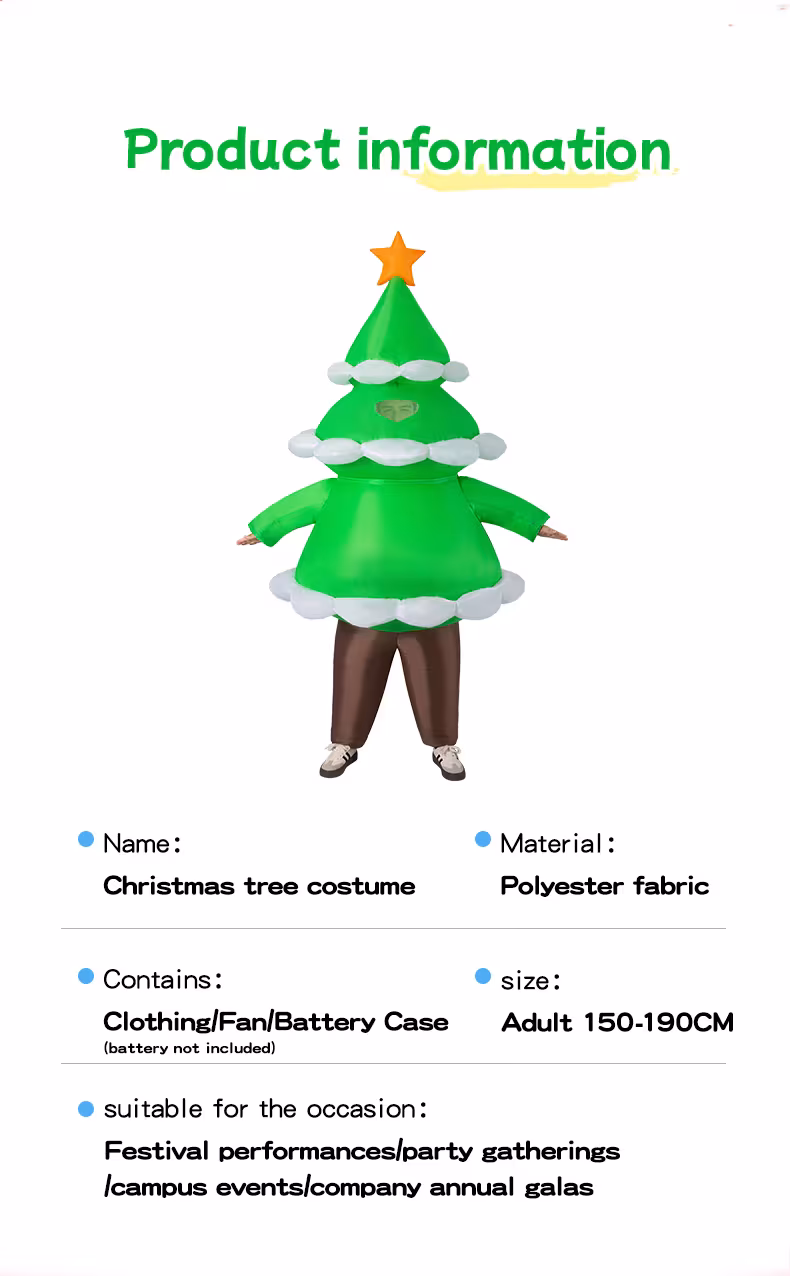 Cross-Border Christmas Tree Inflatable Costumes, Carnival Performance Costumes, Cosplay, Makeup, Accessories, Inflatable Outfits, Party Supplies