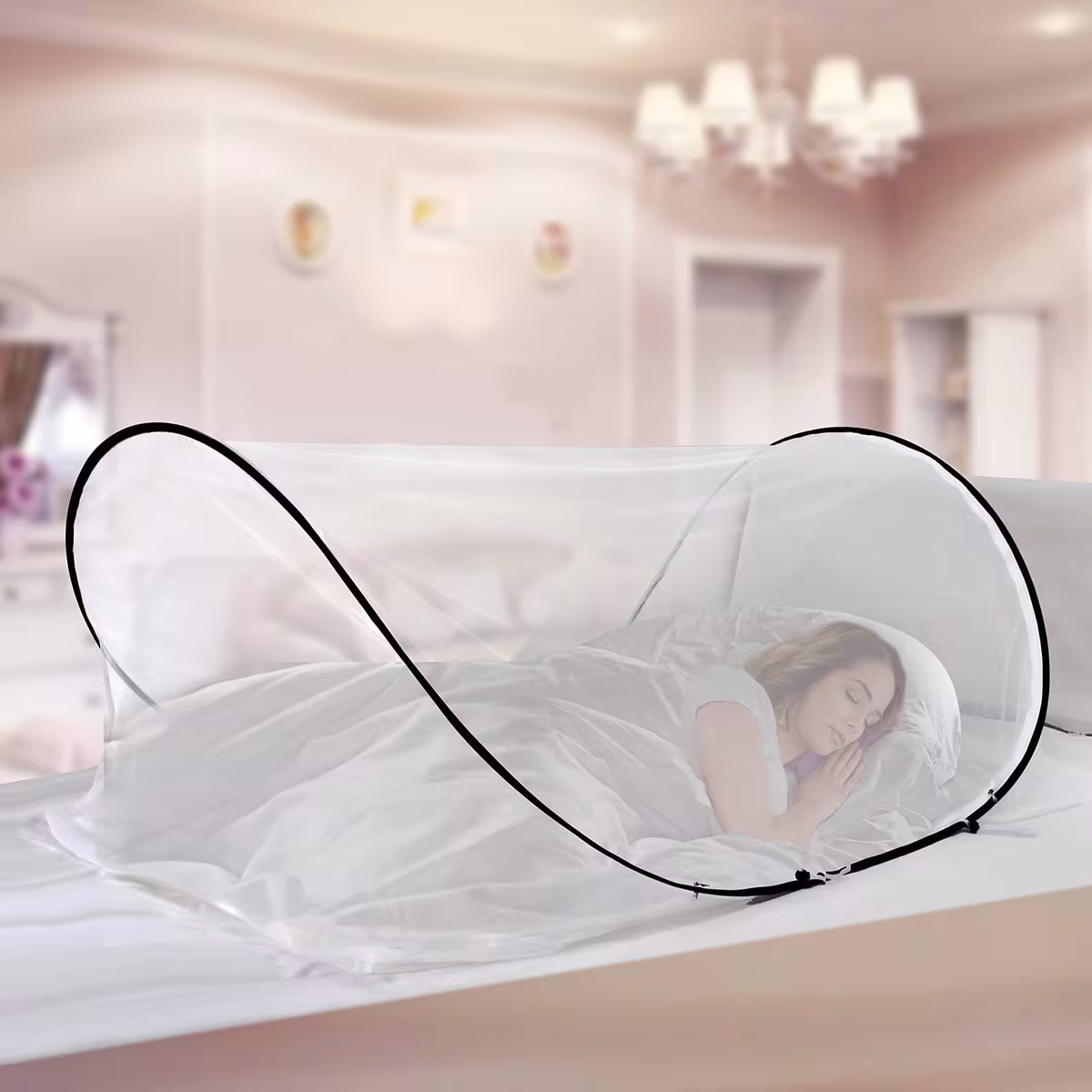 Portable, Installation Free Single Person Mosquito Net For Student Dorms, Home Bedrooms, Offices, Outdoor Camping, And Travel Protects Against Mosquitoes And Other Insects