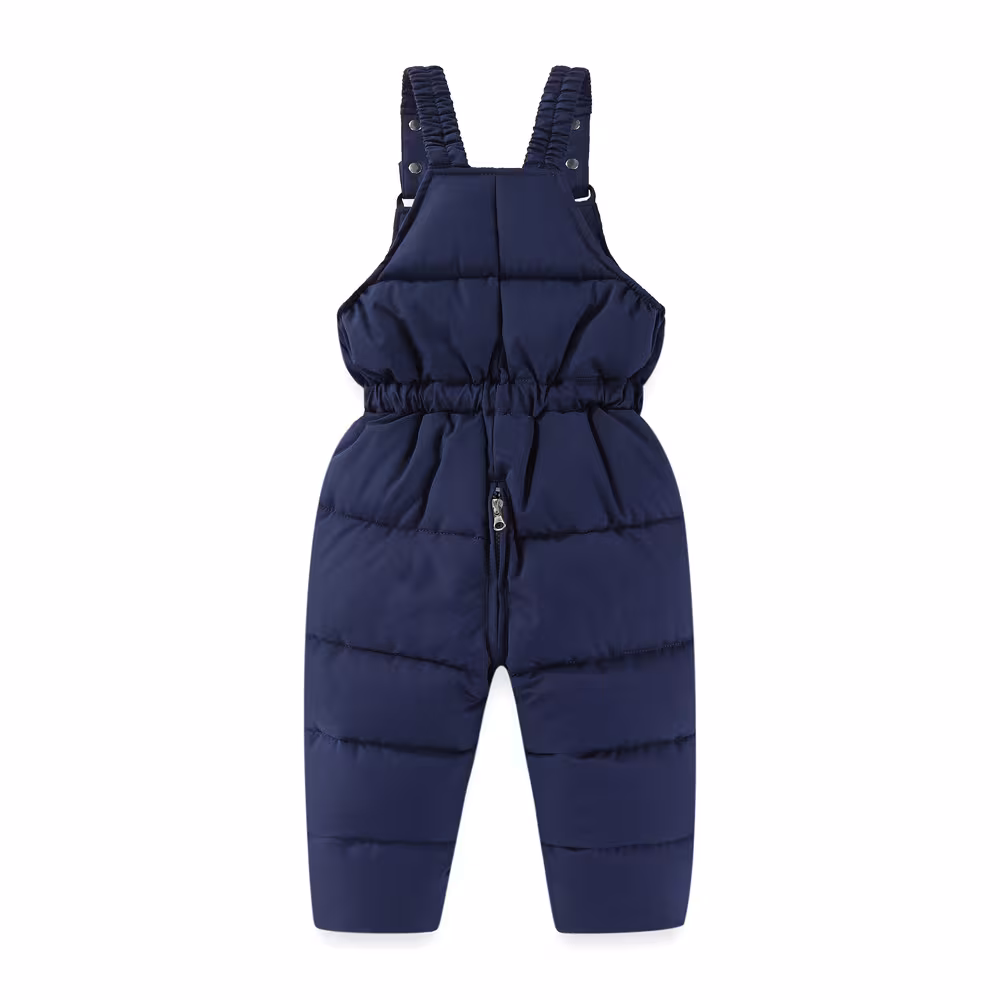Windproof Waterproof Boys And Girls Big Fur Collar Ski Cotton-padded Overalls Suit