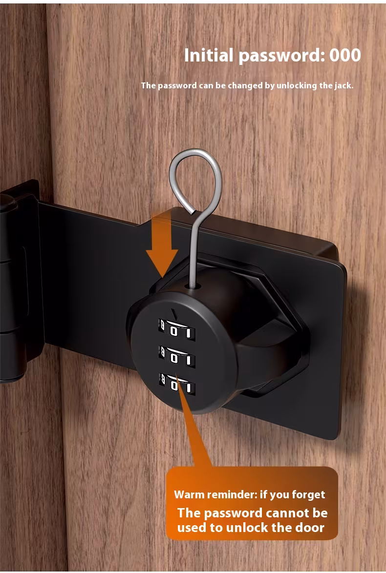 Minimalist Household 90 Degree Password Lock Without Punching