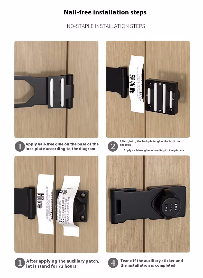 Minimalist Household 90 Degree Password Lock Without Punching