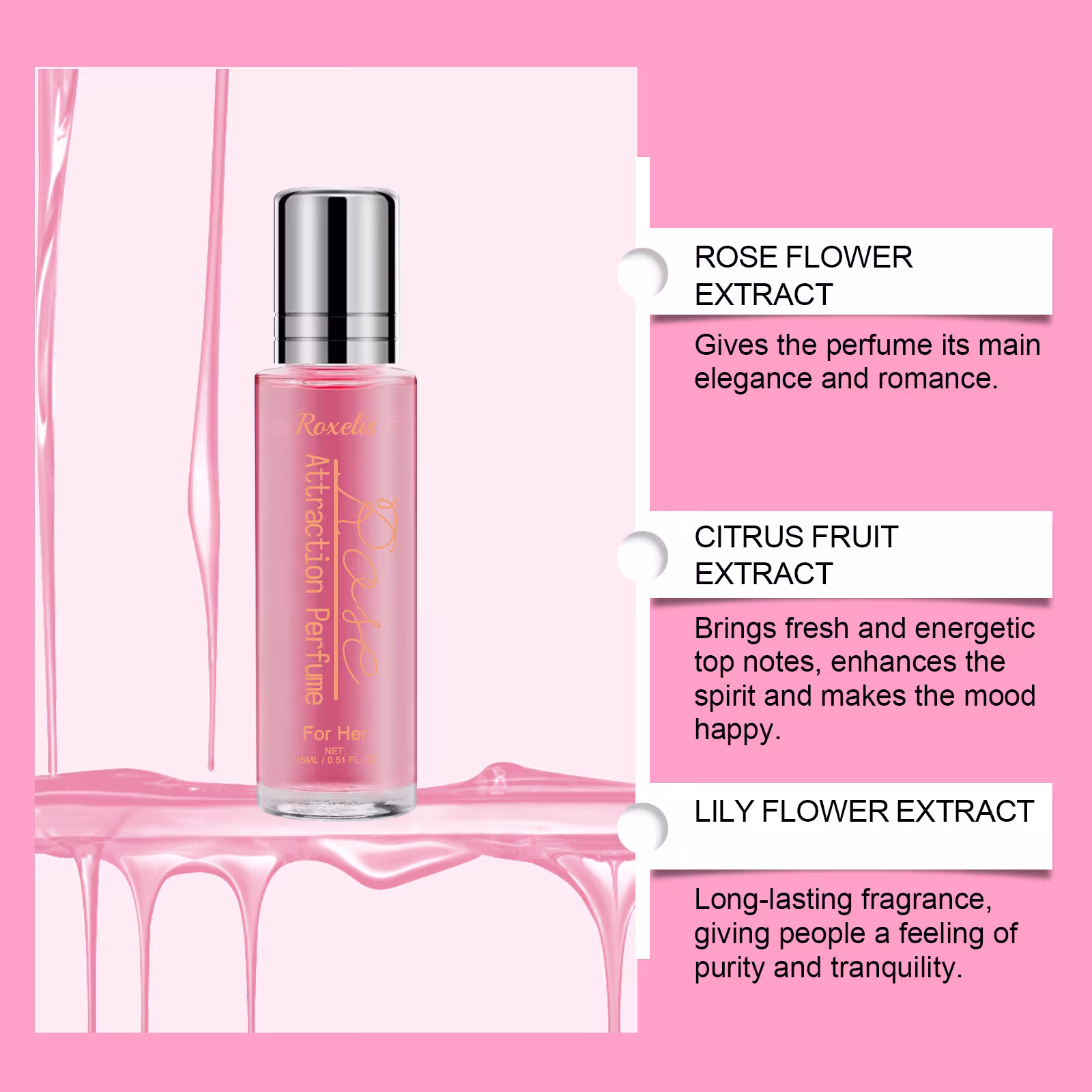 Rose Light Perfume Perfume Natural Portable Portable