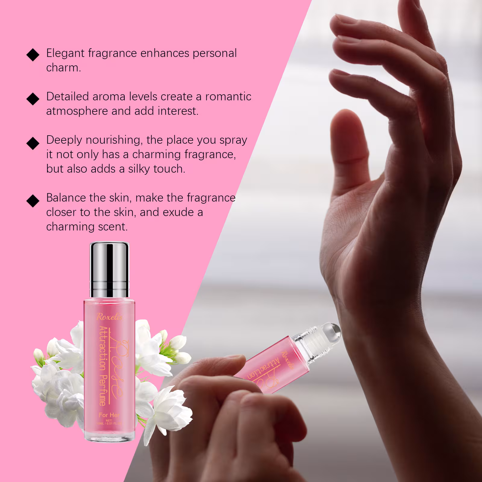 Rose Light Perfume Perfume Natural Portable Portable