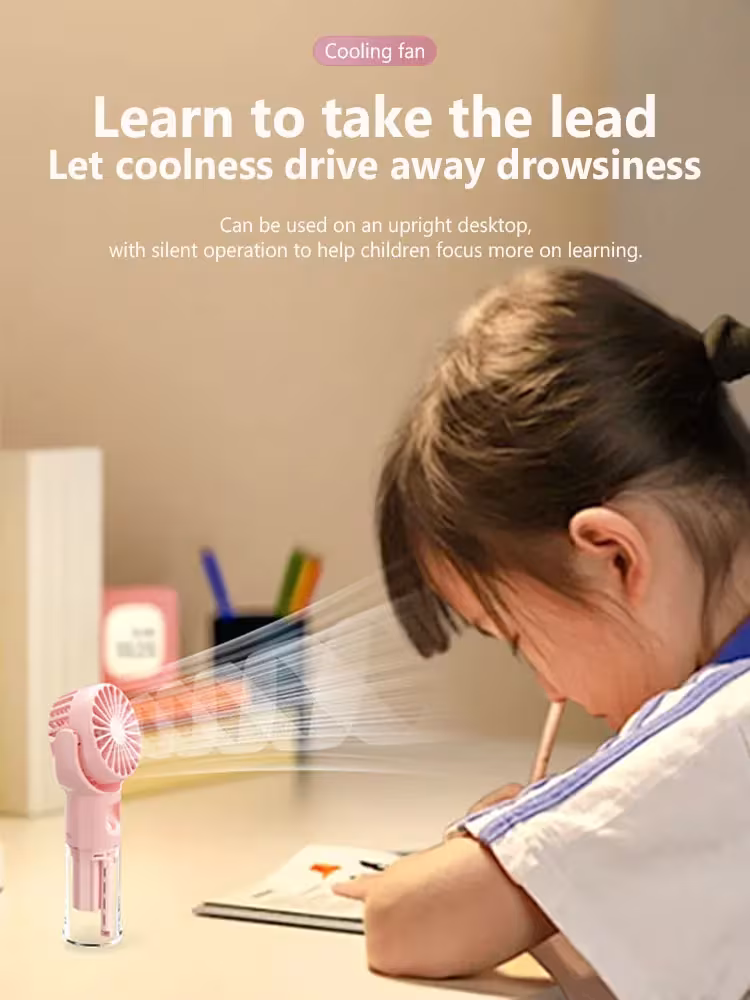 Portable Handheld Spray Fan 4-Speed Water Spray Mist Fan Summer Cooling Artifact USB Charging Summer Supplies Outdoor Mini Fan