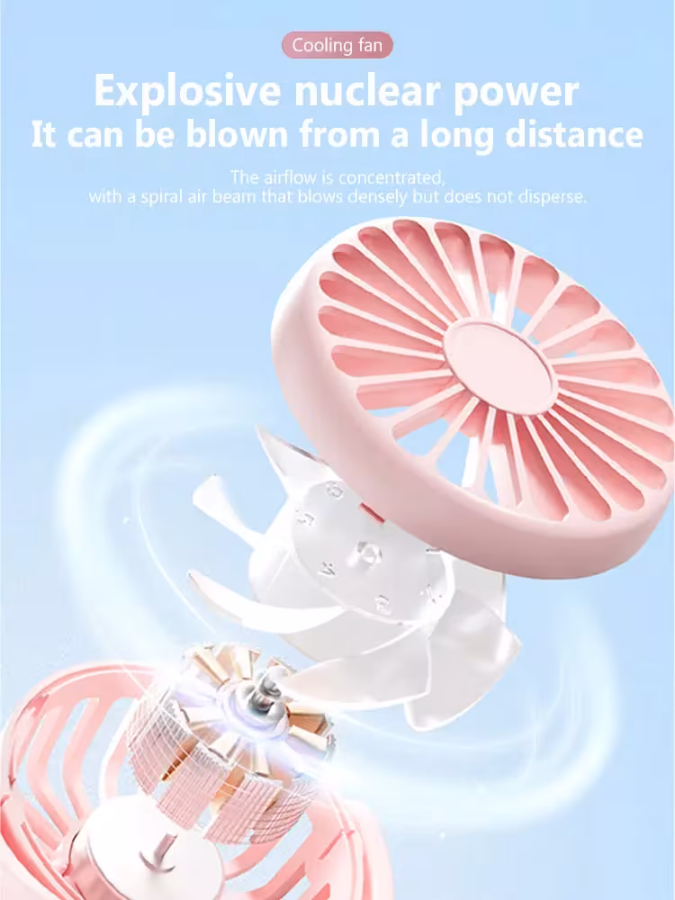 Portable Handheld Spray Fan 4-Speed Water Spray Mist Fan Summer Cooling Artifact USB Charging Summer Supplies Outdoor Mini Fan