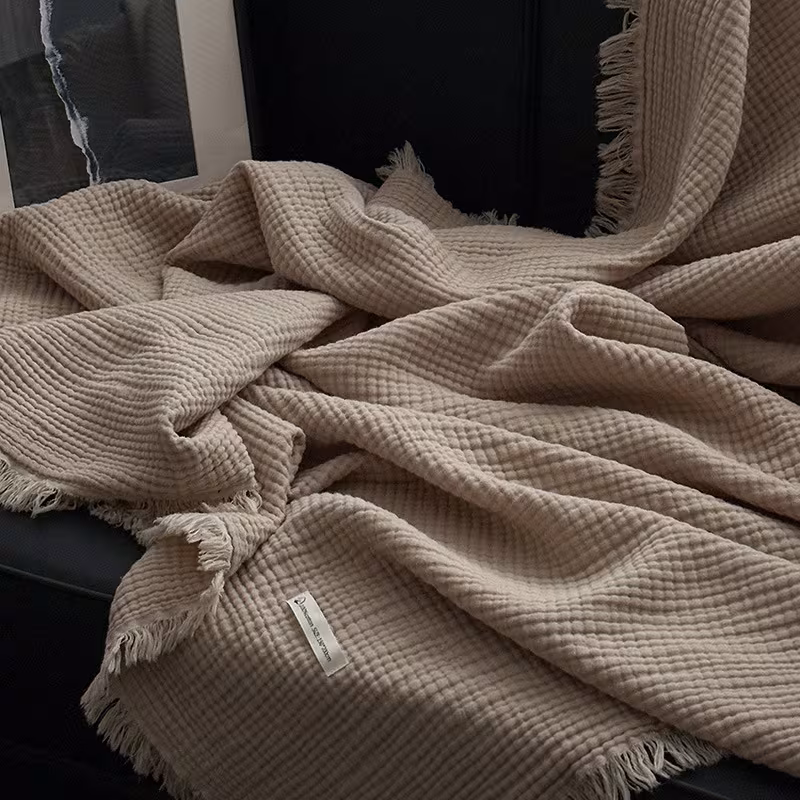 Household Fashion Tassel Simple Cloth Blanket