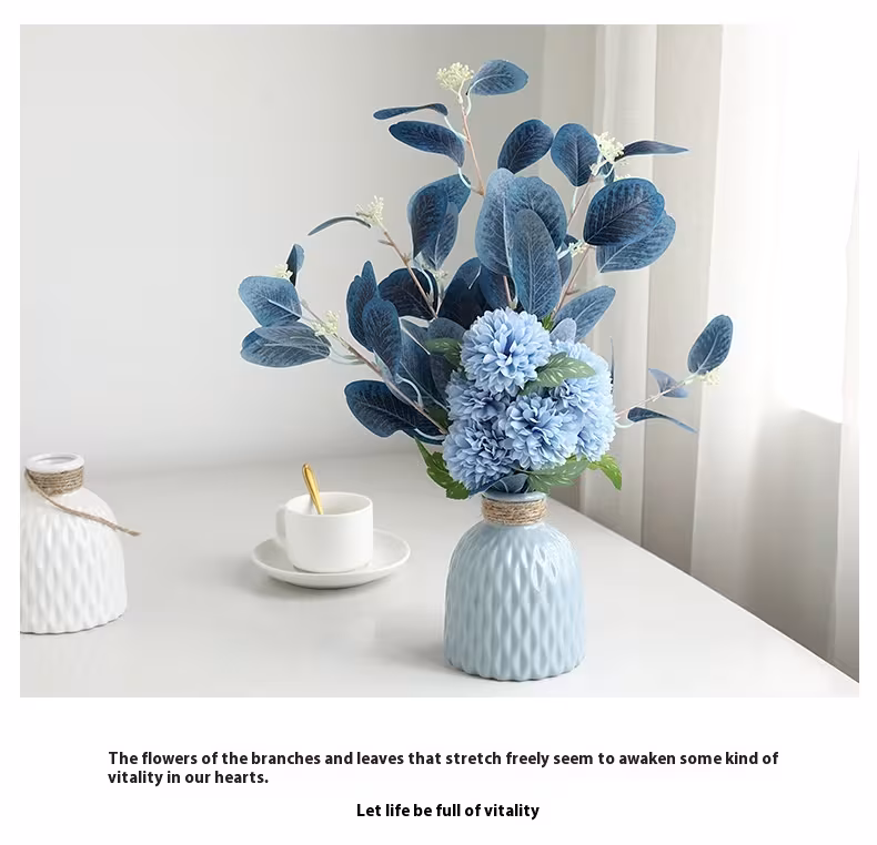 Home Decoration Essential Eucalyptus Leaves Chrysanthemum Bouquet Multi-color Optional Artificial Flower