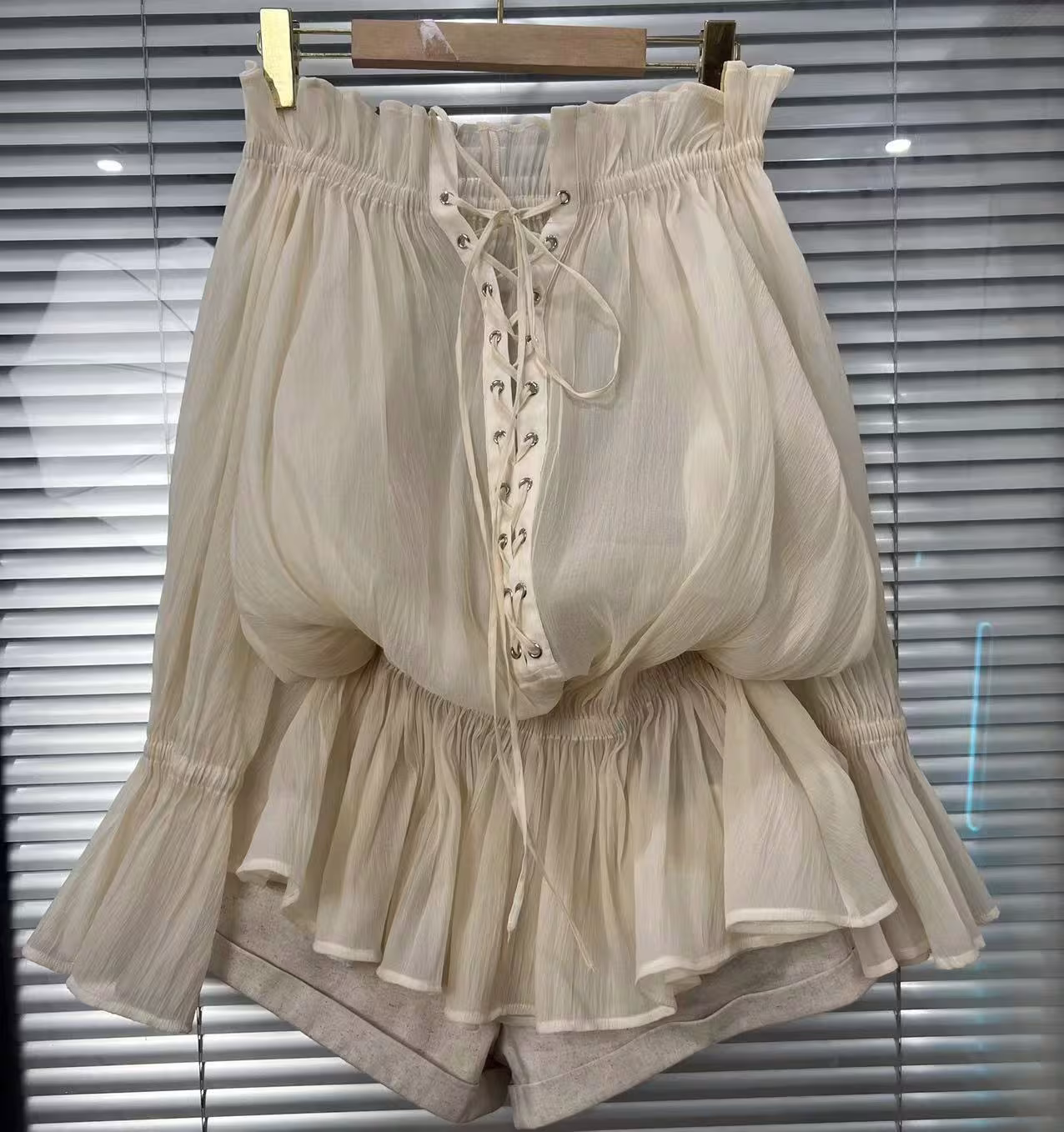 Top High Waist Shorts Fashionable And Graceful Suit
