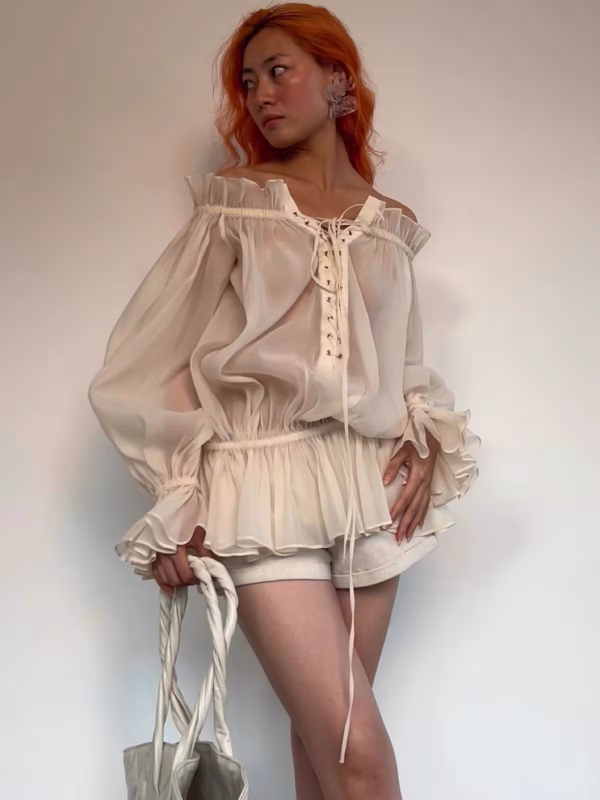 Top High Waist Shorts Fashionable And Graceful Suit