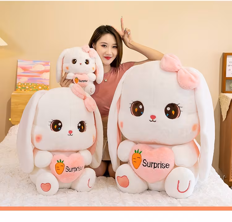 Cute Heart-hugging Radish Rabbit Plush Toy Lop-eared Rabbit Doll