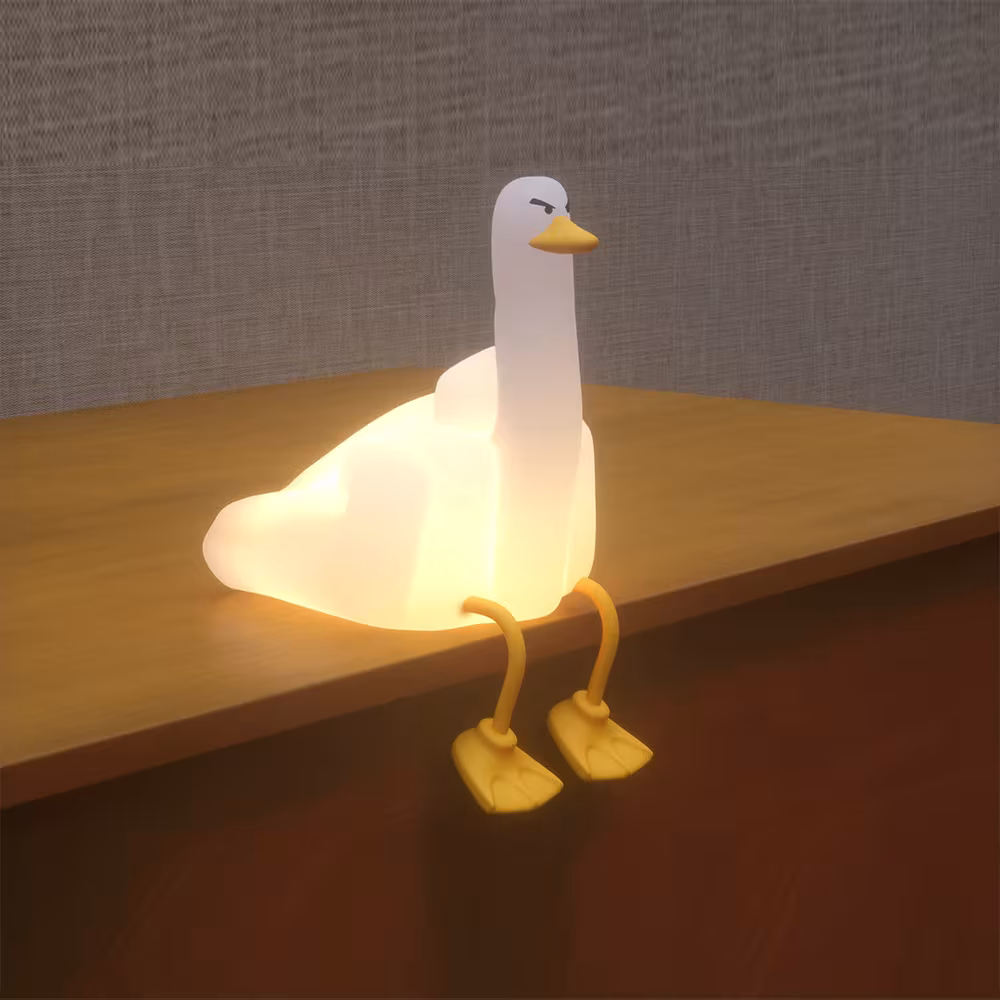Amazon Cross-border Creative Gift Middle Finger Duck Small Night Lamp Rechargeable Dimming Vinyl Little Duck Night Light