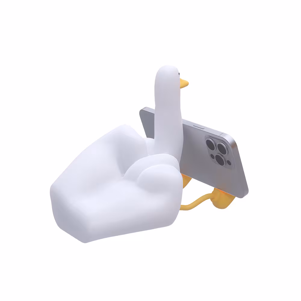 Amazon Cross-border Creative Gift Middle Finger Duck Small Night Lamp Rechargeable Dimming Vinyl Little Duck Night Light